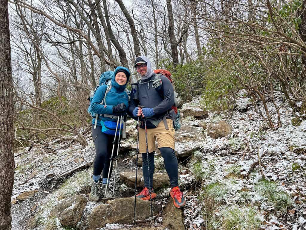 Cindy and Barrett hiking the Appalachian Trail