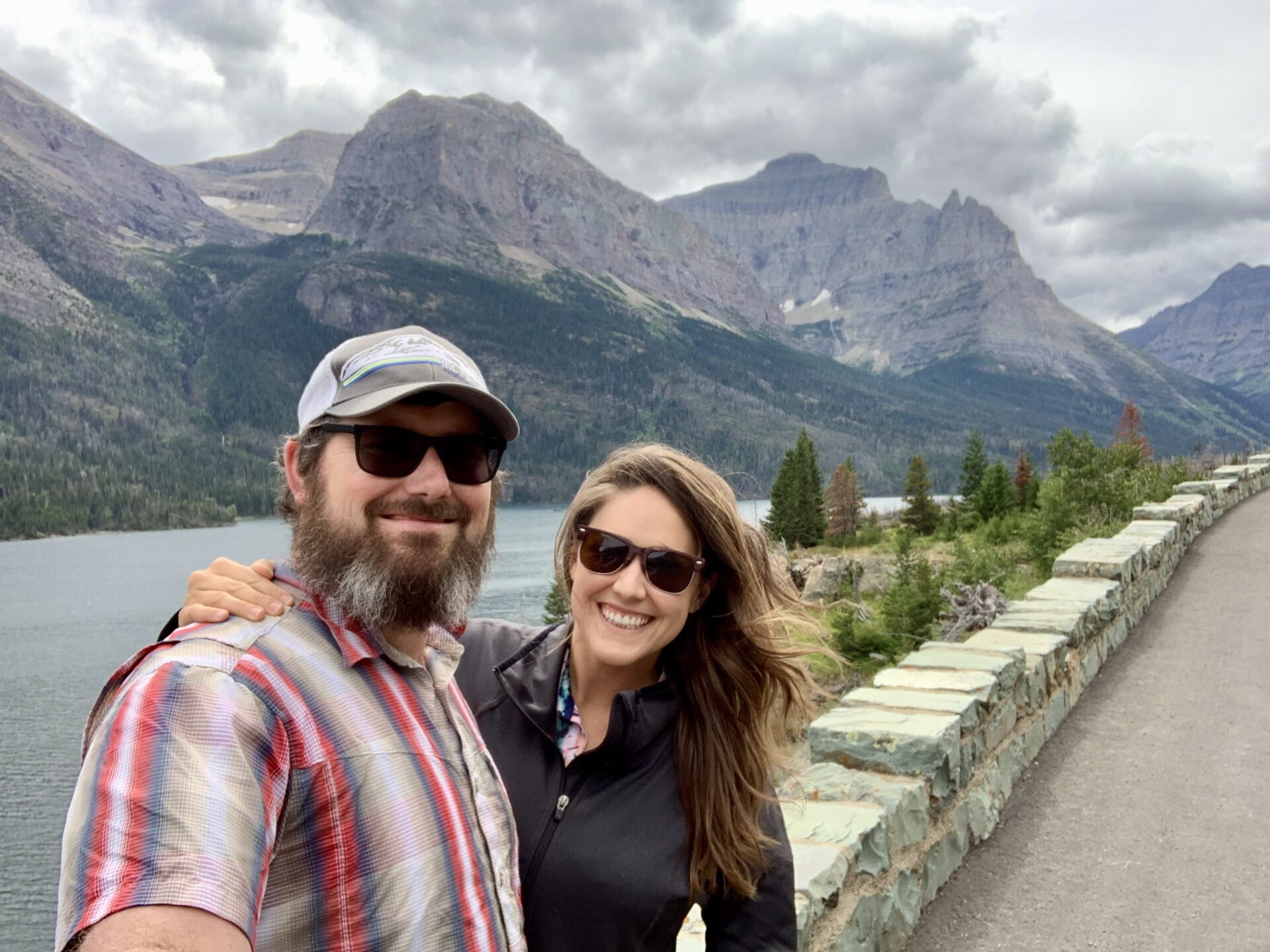 Glacier National Park Itinerary Us on Going-to-the-Sun Road, on the Glacier National Park Itinerary