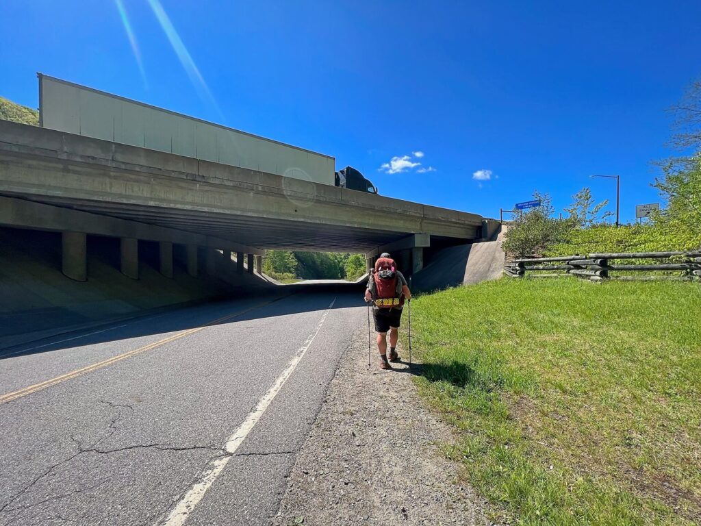 Barrett walking under I-26