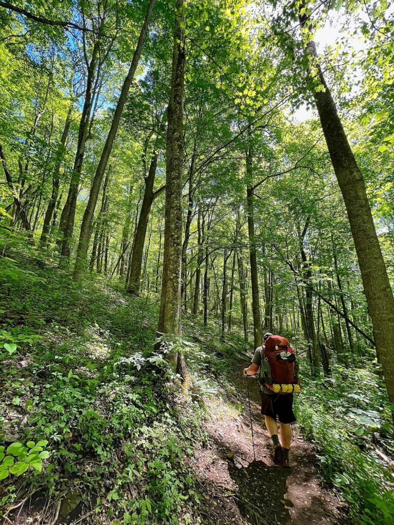 Barrett hiking the Appalachian Trail