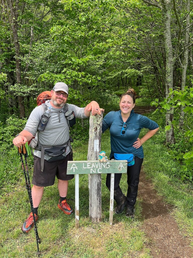 Appalachian Trail Hike Appalachian Trail hikers exiting NC