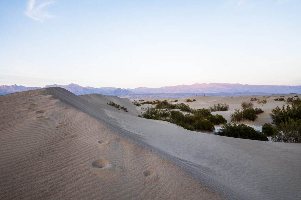 Death Valley from Las Vegas Mesquite Flat Sand Dunes (at Sunset)