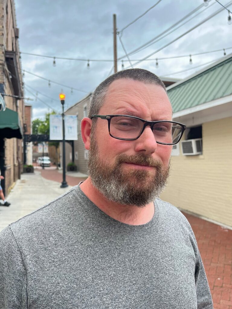 appalachian trail hike Barrett with a new hair cut