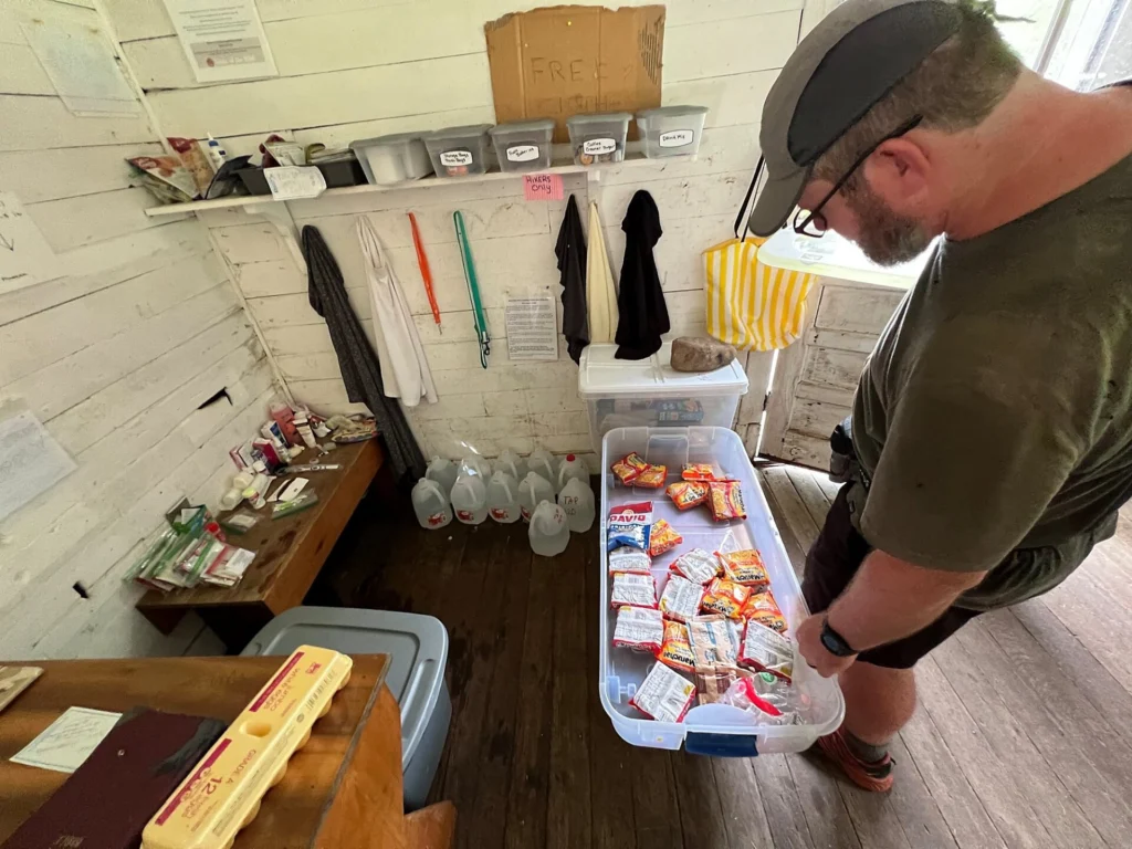 appalachian trail hike Trail magic in the schoolhouse along the AT in VA