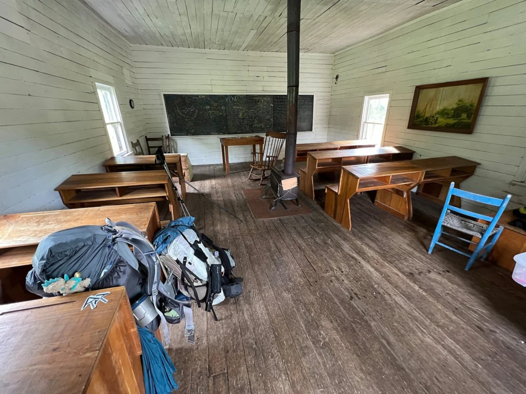 appalachian trail hike A one room schoolhouse along the AT in VA