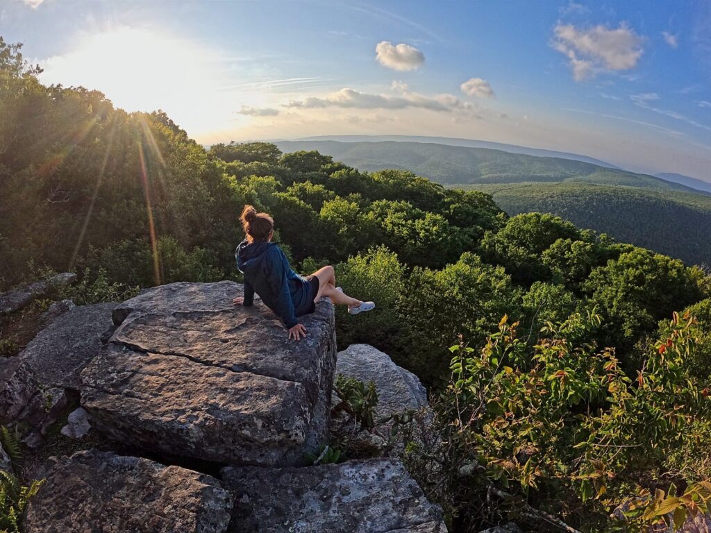 Cindy on her appalachian trail hike