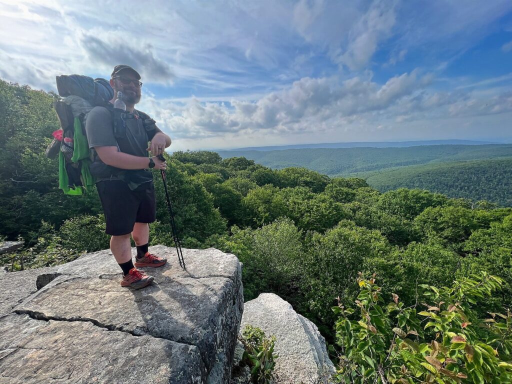 Barrett on his appalachian trail hike