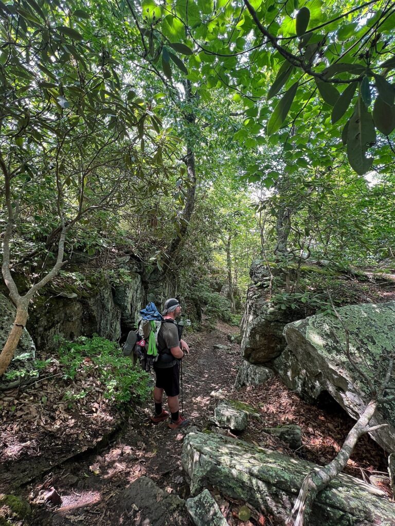 Barrett on his appalachian trail hike
