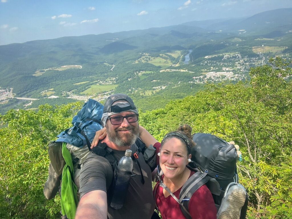 Cindy and Barrett on their appalachian trail hike