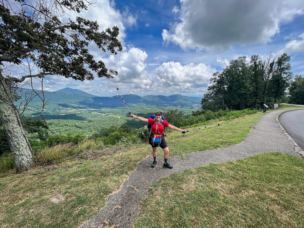 Cindy hiking the Appalachian Trail