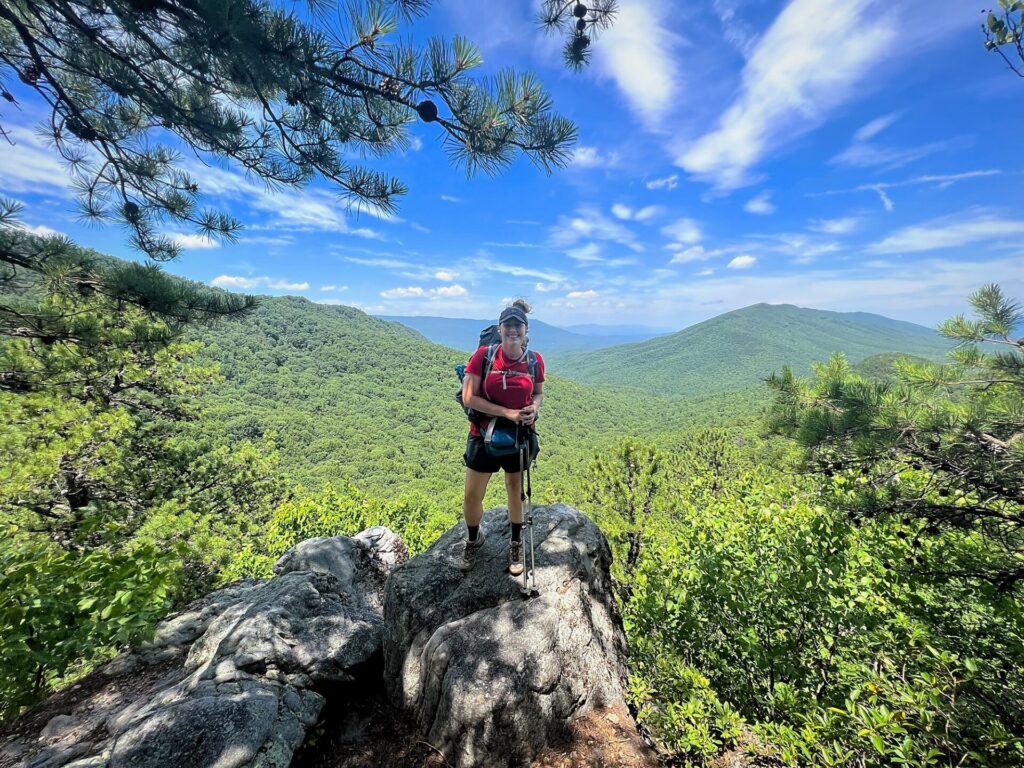 Cindy hiking the Appalachian Trail