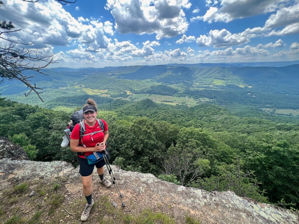 Cindy hiking the Appalachian Trail