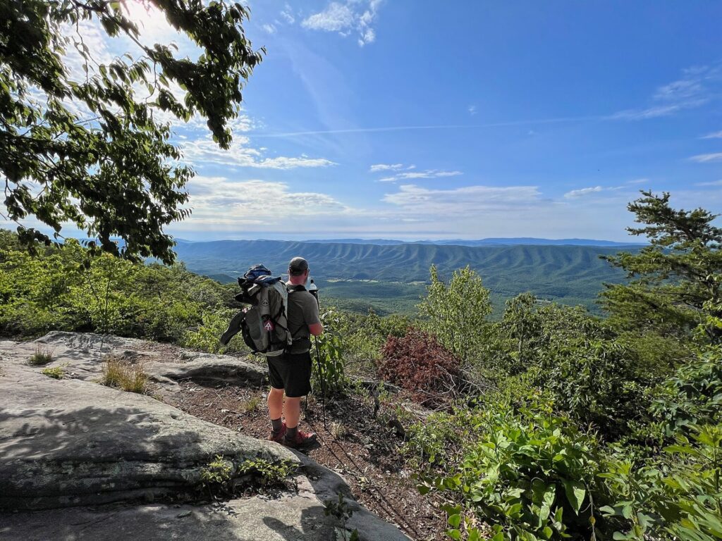 Barrett hiking the Appalachian Trail