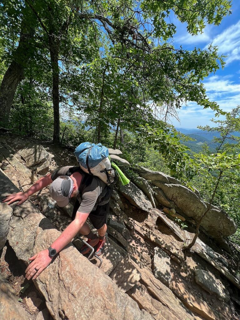 Barrett hiking the Appalachian Trail