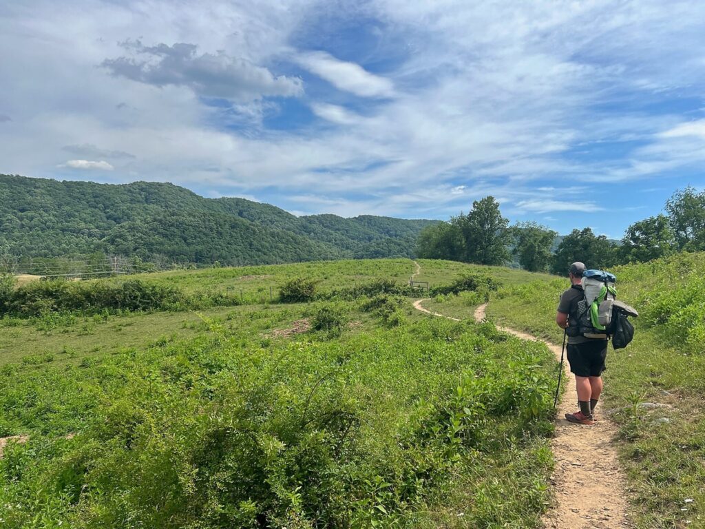 Barrett hiking the Appalachian Trail