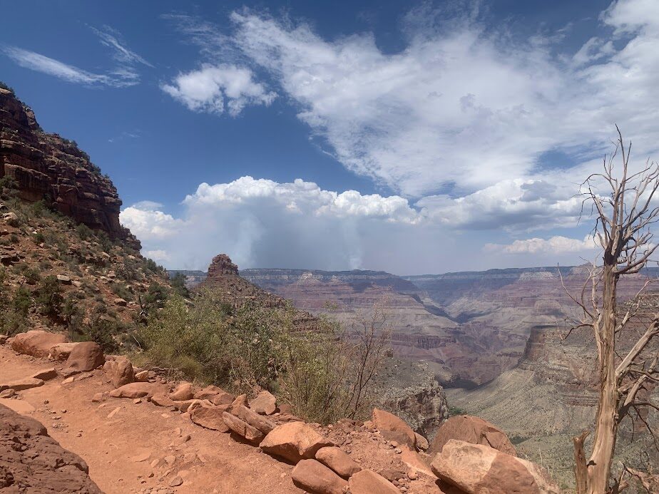 View of smoke from the North Rim wildfire, from the South Rim.