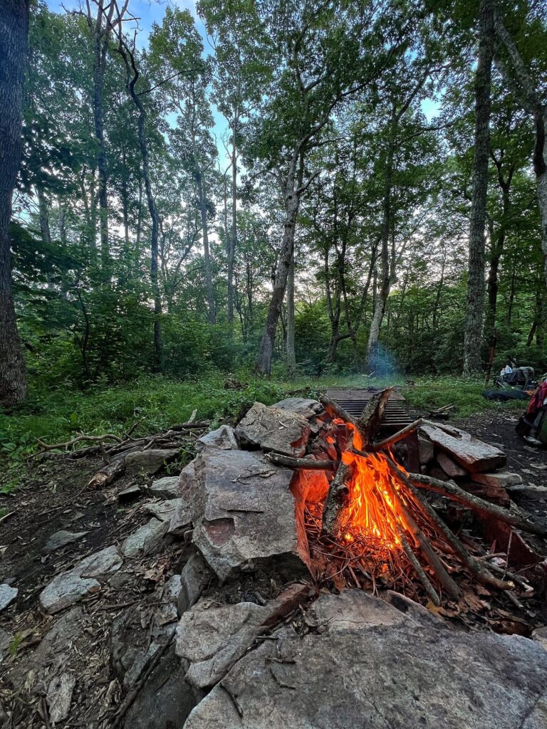 Appalachian Trail Journal Week 13: 800 Miles, Virginia Views & Big Decisions 10 IMG 0468 AT Evening Fire