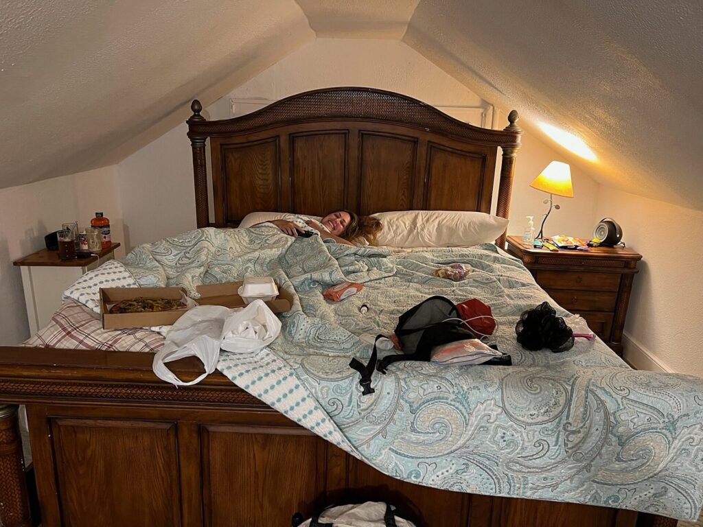 Appalachian Trail Journal Week 13: 800 Miles, Virginia Views & Big Decisions 51 IMG 3034 Cindy in hostel room
