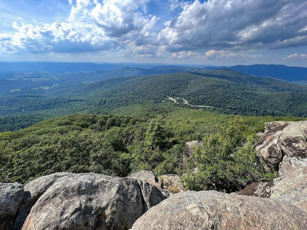 Marys Rock view on the AT in Shenandoah National Park