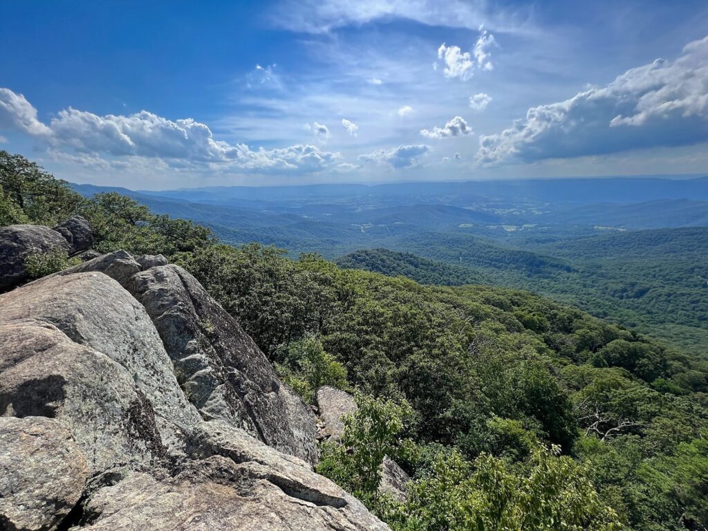 Marys Rock view on the AT in Shenandoah National Park