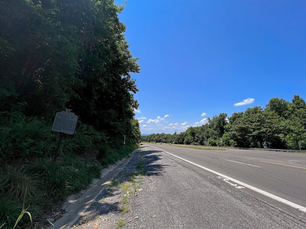 Four-lane highway crossing on the Appalachian Trail
