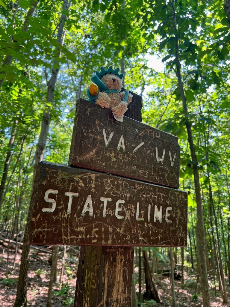Liberty Bear at the VA WV state line on the Appalachian Trail