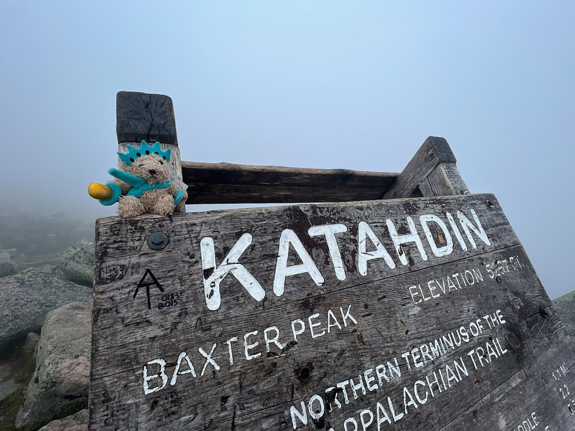 IMG 2835 Liberty Bear summiting Mount Katahdin