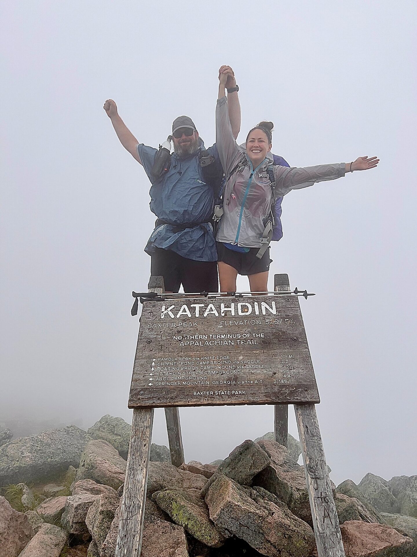 IMG 2910 Cindy and Barrett at Katahdin summit