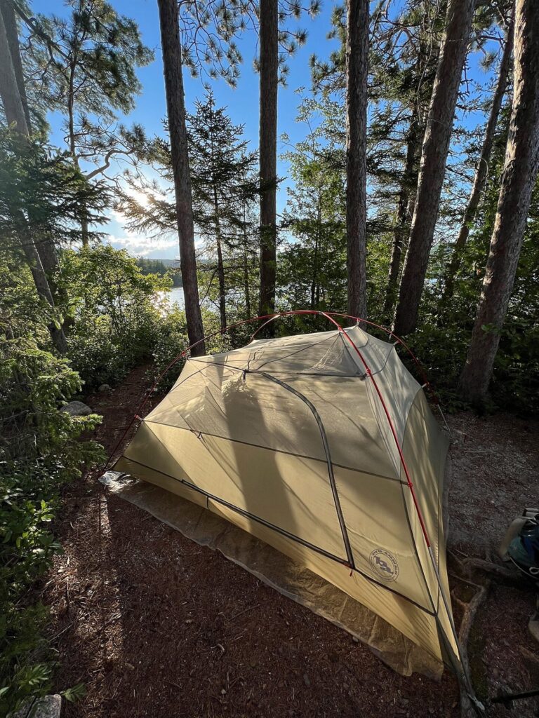 our tent in the 100 mile wilderness in maine