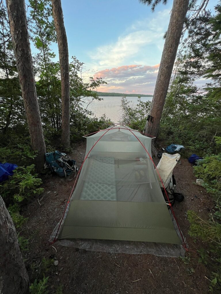 our tent in the 100 mile wilderness in maine