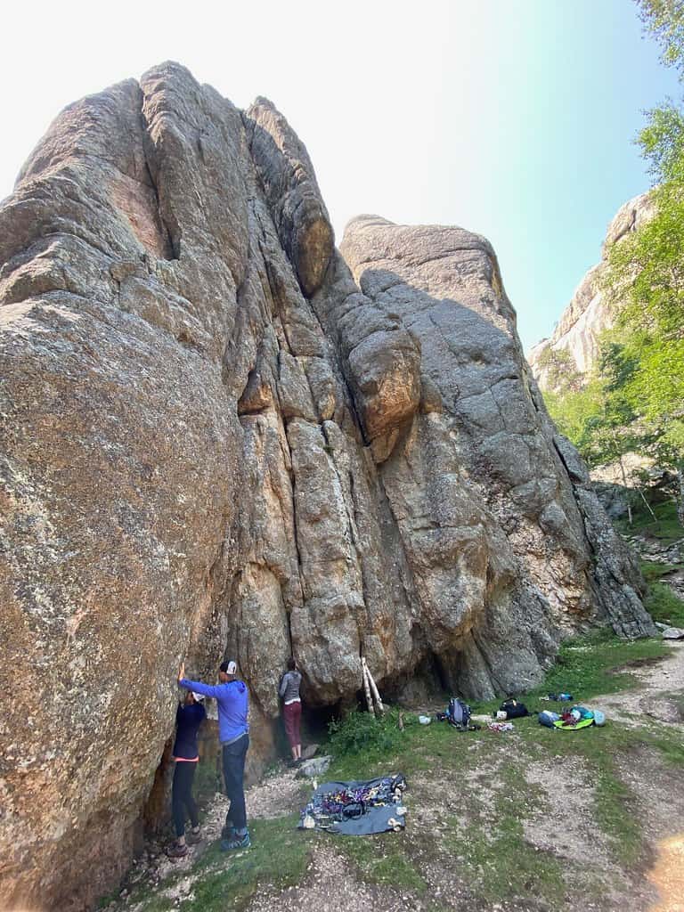 Rock climbing in the Black Hills