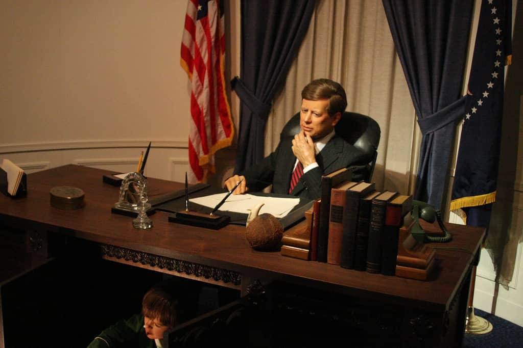 President John F Kennedy in wax at the National Presidential Wax Museum