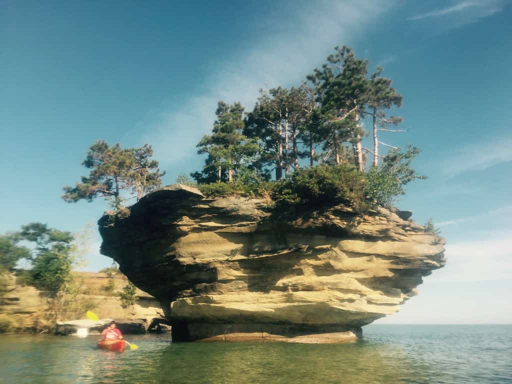 Turnip Rock is one of the best sights to visit in Michigan during the summer
