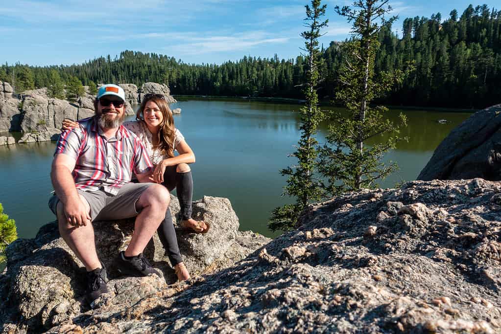 Cindy and Barrett on the Sylvan Lake Shore Trail, What to do in the Black Hills